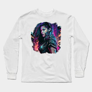 Cyber woman neon Long Sleeve T-Shirt